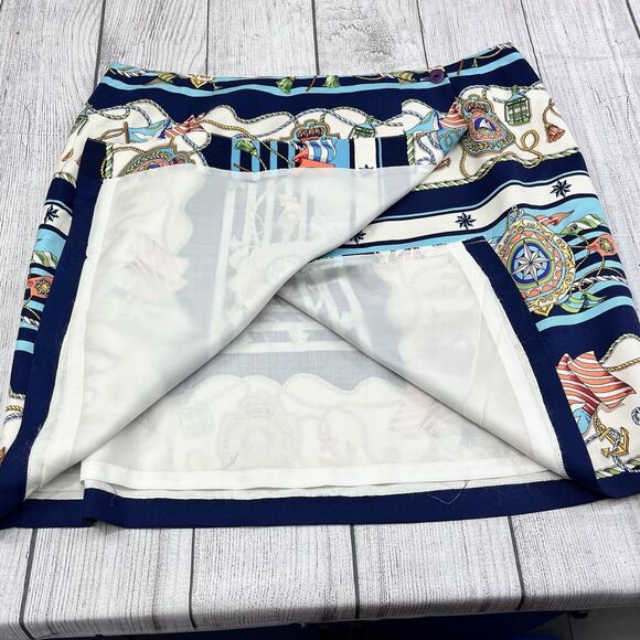 Talbots Silk Wrap Skirt Nautical Printed Size 10P‎ - Picture 5 of 9